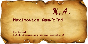 Maximovics Agmánd névjegykártya